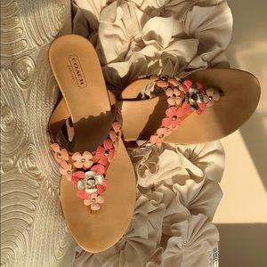 Coach thong wedge sandals